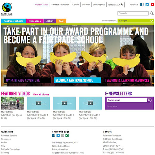 Screenshot of Fairtrade Schools