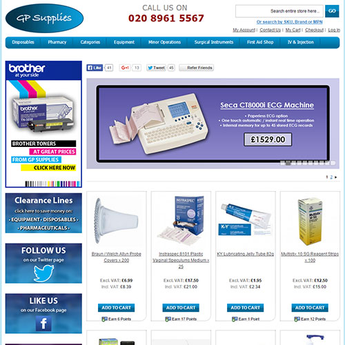 Screenshot of GP Supplies UK