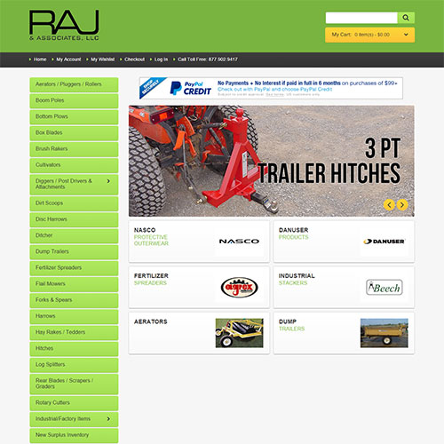 Screenshot of RAJ Supply